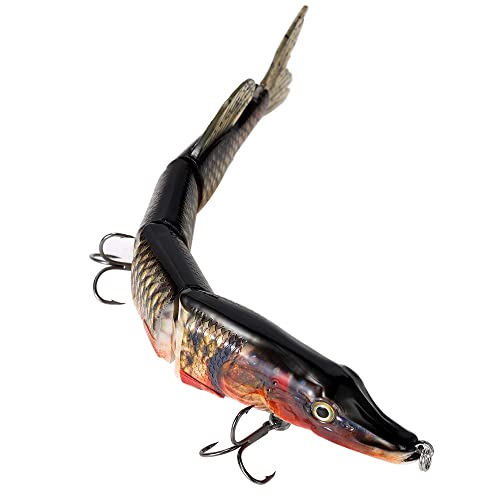 Large Multi Jointed Fishing Lures Bait,Big Giant Fishing Bass Lures,Crankbaits Swimbaits with Treble Hook - color: B1-10.24",3.8oz