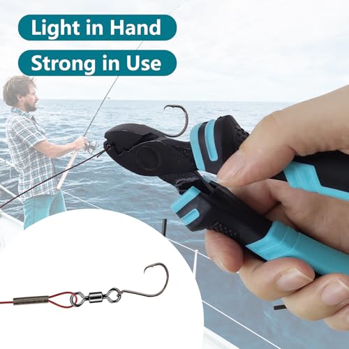 Eupheng Fishing Crimping Pliers Tools Secure Crimp Without Damaging Line, 6-Tooth Serrated Jaws Crimper with 240pcs Copper Sleeves, 5.9in Carbon Steel for Saltwater & Freshwater - color: Crimping Pliers (Blue) + Sleeves (240pcs)