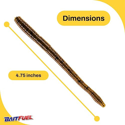 BAITFUEL Finesse Worm - color: Green Pumpkin