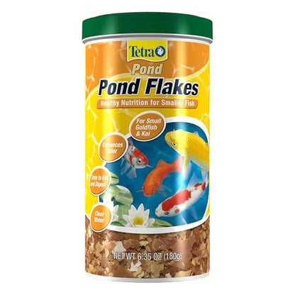 TetraPond Pond Flakes, Complete Nutrition for Smaller Pond Fish, Fish Food for Goldfish and Koi Fish, 6.35 Ounces - size: 6.35 Ounce (Pack of 1), style: Original