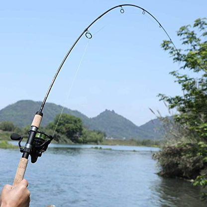 Sougayilang Fishing Rods Graphite Lightweight Ultra Light Trout Rods 2 Pieces Cork Handle Crappie Spinning Fishing Rod - color: Spinning8'0''-L-2pcs