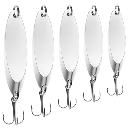Fishing Lures Fishing Spoons, 5pcs/25pcs/30pcs/50pcs Trout Lures Bass Lures Hard Metal Spinner Baits for Salmon Bass Trout - color: 5PCS