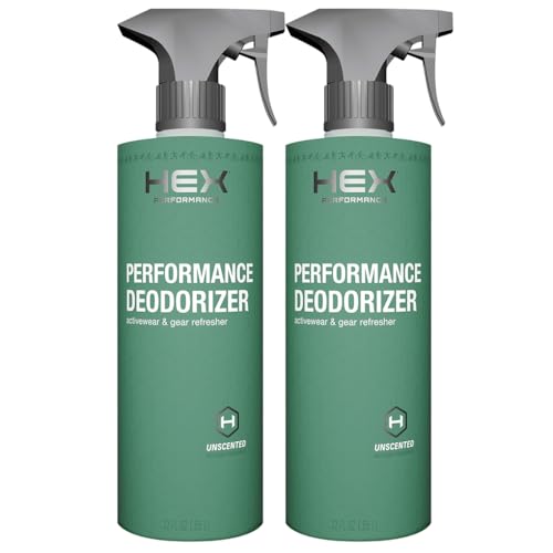 HEX Performance Deodorizing Spray, Unscented, 44oz (Pack of 2) - Awesome for Shoes, Gear, Activewear & Fabrics, Yoga Mats & Gym Equipment, Carpet, Pets, Odor Eliminator & Fabric Refresher Spray - size: 22 Fl Oz (Pack of 2)
