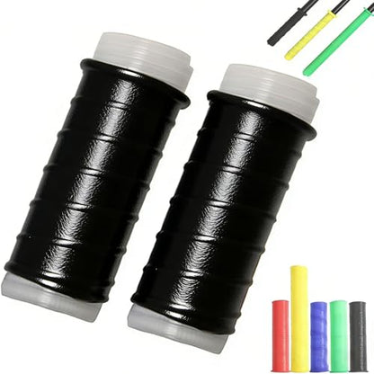 Cold Shrink Handle Wrap, 4.7/6.7in Rubber Cold Shrink Handle Cover, Non-Slip, Insulated Cold-Shrink Handle Sleeves for Fishing Rods and Rackets, Cold Shrink Tool Grip - color: black, size: 13.8/35cm