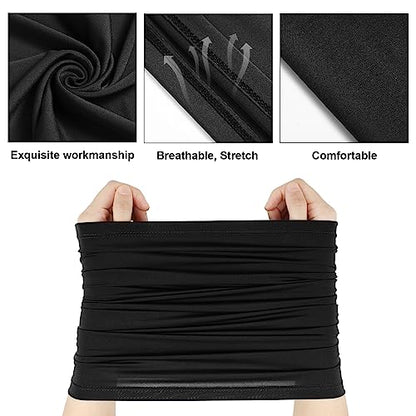 Geyoga Summer UV Protection Cooling Neck Gaiter | Sunscreen Breathable Face Scarf Bandana Mask Neck Gaiter for Outdoor Fishing Hiking Camping - color: Black