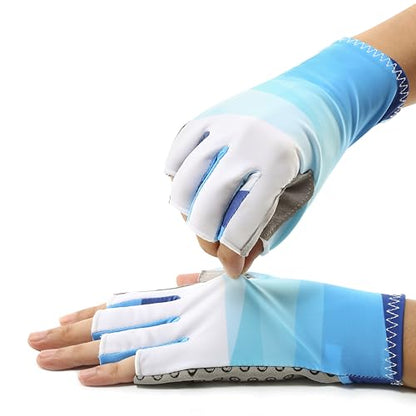 UPF 50+ Sun Gloves Uv Protection ,Fingerless Men Women Gloves for Fishing Glfing Kayaking Hiking Sailing Driving