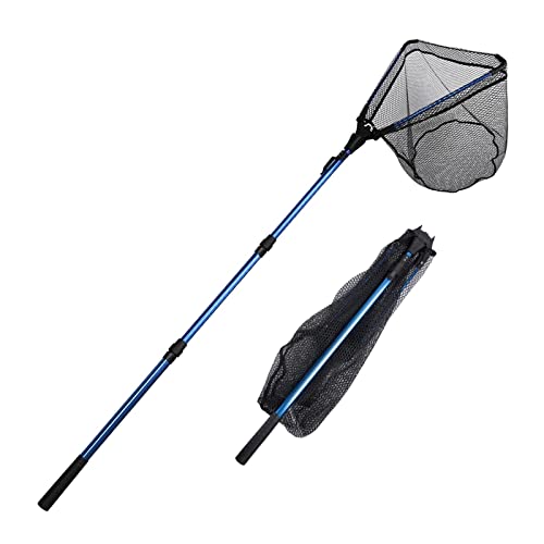 Fishing Net Retractable Fishing Net Telescoping Landing Net Foldable Fishing Net Carp Bass Pike Trout Fishing Tackle 8kg Max Load Landing Nets for Fishing(165cm) - size: 165cm