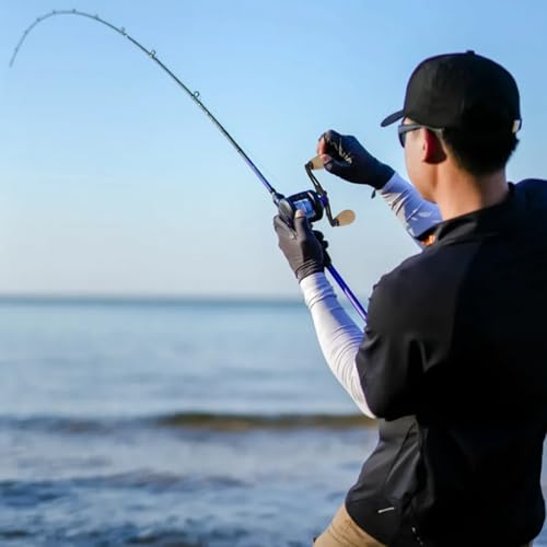 Fishing Reel Handle Fishing Replacement Parts with Wood Knob for Lakeside Seaside - color: Black+Dark Yellow