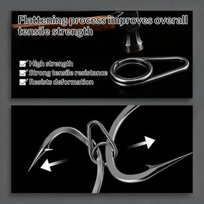 FishTrip Pear Oval Fishing Clips - 100 Pack Quick Change Connector for Lure | Stainless Steel Double Lock Fishing Snaps, 10 Sizes #00 to #8 Clips for Bass Lures Crankbait Saltwater Freshwater 30-117LB - size: 0# 100pcs