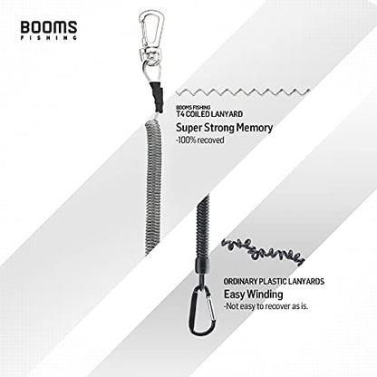 Booms Fishing T04 Fishing Lanyards Fishing Tool/Pole Safety Coil Lanyard Retractable Wire Inside Tup Cover - color: 6pcs / pack_colorful