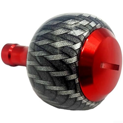 Carbon Fiber Reel Knobs for Daiwa Fuego Reels, Aluminum Spherical Grip Ball Handles with Bearings, Lightweight Fishing Reel Upgrade Parts - color: black