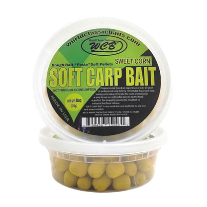 WCB Carp Baits Fishing Dough Bait Paste Soft Pellets - Soft Carp Bait - Ideal for Carp and Catfish Fishing - style: Flavor: Sweet Corn