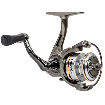 Lew's Laser Lite Spinning Fishing Reel, 6+1 Bearings, Graphite Frame and Sideplate, Speed Lube, Multi-Disc Drag - size: 100