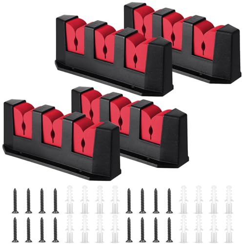 Sratte 4 Pcs Rod Holders for Fishing Boat Wall Mount Fishing Pole Holders Horizontal EVA Foam Garage Rod Rack Summer Boat Accessories for Men Gifts - color: Red, size: 7.8 Inch