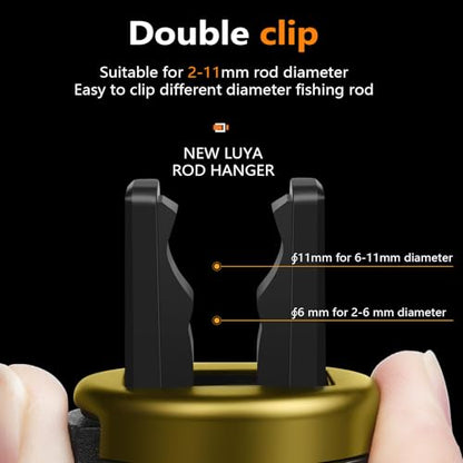 Fishing Rod Clip（Extra-Strength Version）, Wearable Fish Rod Holder， Fly Fishing Pole Holder Pole Clips Fly Fish Accessories - color: green