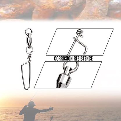 Fishing Snap Swivels,High Strength Saltwater and Freshwater Ball Bearing Swivel Corrosion Resistance Stainless,Fishing Swivels & Snaps,Swivels Fishing Tackle Barrel Swivel - size: SIZE8(331LB)20PCS