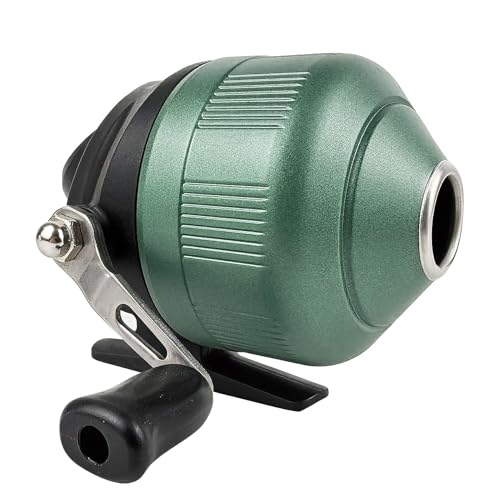Spincast Fishing Reel, All-Metal Gears, Easy to Use Push Button Casting Design, Changeable Right/Left-Hand Retrieve - color: Green-Black