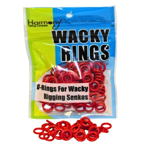 (100pk) – O-Rings for Wacky Rigging Senkos/Worms/Soft Stickbaits – Bait Saver Orings for Senko Worm – Save Your Baits from Tearing While Wacky Neko Rigging - color: Red, size: 4-5” Senko (1/4” ID)
