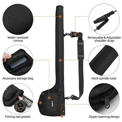 Lixada 31.1 Inch Fishing Rod Case - Portable Pole Storage Tube - Fly Fishing Bag