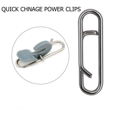 100pcs/pack Stainless Steel Power Clips Lure Clips Snaps Quick Change Fishing Lure Connector Kayak Drifting Fishing Fast Snaps Speed Clips - color: XL_25mm_90lbs