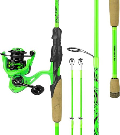 KastKing Zephyr Dual-Tip Fishing Rod and Reel Combo,Spinning & Baitcaster Combo,Dual Tips Section for Different Powers,IM6 Graphite 2-Piece Rod with Extra Tip,Sensitive & Powerful,Freshwater Fishing - style: Spin: 6'0''- Ml& M- Dual-tip Rod -2000 Reel(gre