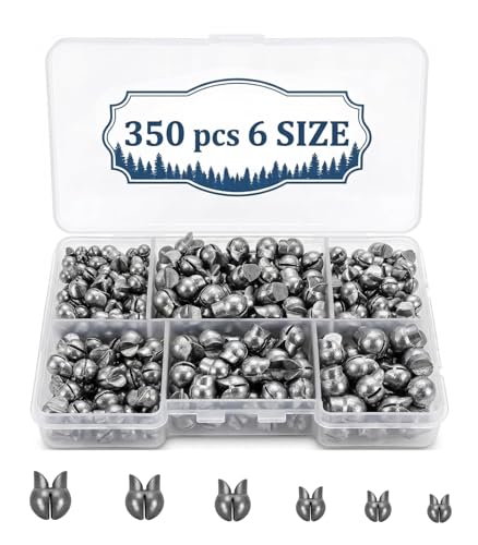 200/350 Pcs Premium Split Shot Fishing Weights Sinkers, Removable Leakproof Fly Fishing Split Shot for Freshwater & Saltwater， Bass Trout Circular Accessories - 5/6 Sizes - size: 350/6 Size Duck