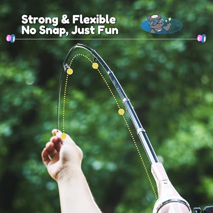 RUNCL Kids Fishing Pole - Portable Folding Fishing Rod and Reel Combo Kit with Spincast Fishing Reel, Kids Sunglasses, Tackle Box, Travel Bag, Gift for Children's Day