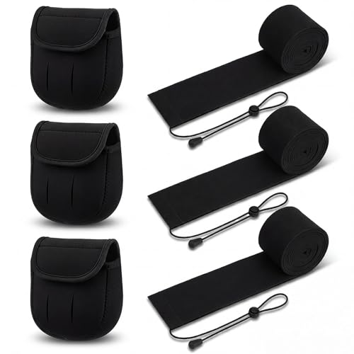 Fishing Spinning Reel Cover and Neoprene Fishing Rod Sleeve Reel Protective Case Pouch Bag Rod Sock for Casting Trolling Spinning Rods - size: Fit 2000-3000 Series