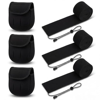 Fishing Spinning Reel Cover and Neoprene Fishing Rod Sleeve Reel Protective Case Pouch Bag Rod Sock for Casting Trolling Spinning Rods - size: Fit 2000-3000 Series