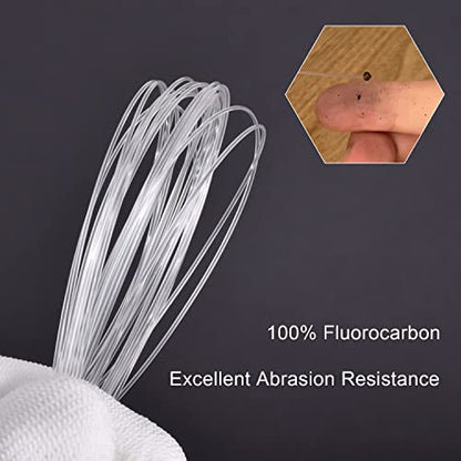 50lb 100% Fluorocarbon Fishing Leaders, 10/20 Pcs, Saltwater/Freshwater, 20in Fluorocarbon Leader line with Swivel and Snap - size: 20 in, 20 pcs