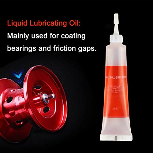 EDSRDUS Reel Care Combo Fishing Reel Oil & Grease Kit for Fishing Reel Maintenance, Spinning Reel & Bearing Maintenance Oil, Set for All Types of Fishing Reels 0.64OZ (20ml) x2 Pack