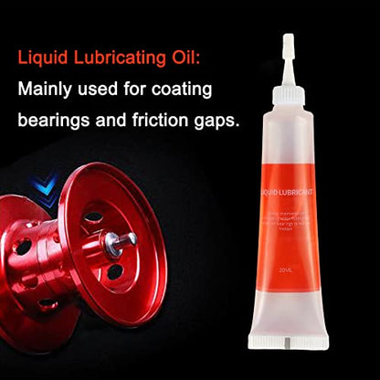 EDSRDUS Reel Care Combo Fishing Reel Oil & Grease Kit for Fishing Reel Maintenance, Spinning Reel & Bearing Maintenance Oil, Set for All Types of Fishing Reels 0.64OZ (20ml) x2 Pack