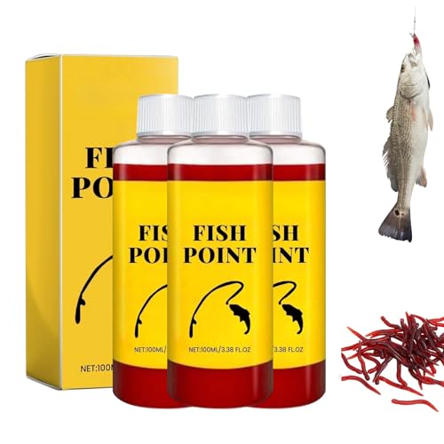 Concentrated Fish Attractant Liquid, Powerful Red Worm Fish Attractant Spray, Enhances Scent & Improves Biteresponse, Professional Lure Enhancer for Trout, Panfish & More - color: 3Pcs
