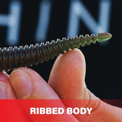 6th Sense – Boosa Ned 3.3 – Finesse Ned Worm – Bass Fishing – Ribbed Body Shimmy Tail – Divine Ned Jig Heads - Made in the USA - color: Live Goby