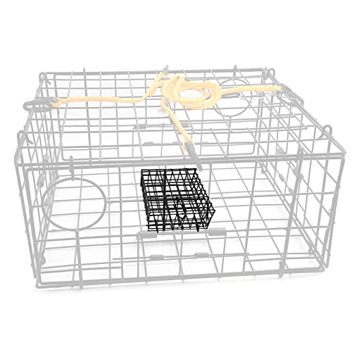 Vinyl-Coated Wire Crab Bait Cages for Heavy Duty Crab Trap Pot, Cage Box 6"x6"x3" - style: BK-1