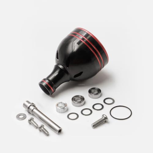 Power Knob Compatible with S h i m a n o Sahara FI Twin Power Daiwa Fuego Spinning 30mm G - color: Black Red-Include Shaft, size: 30 mm