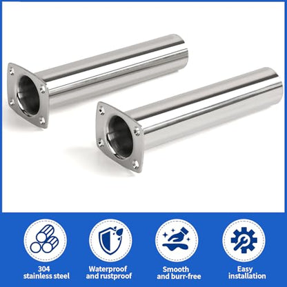 2 Pack Fishing Rod Holder ,Stainless Steel 90 Degree Flush Mount Truck/Kayak/ RV