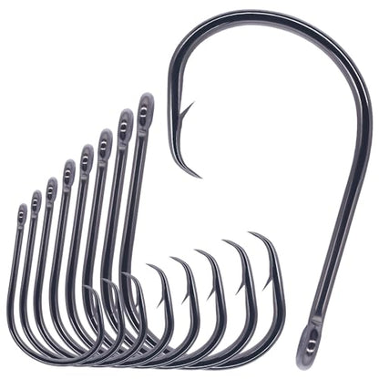 LURELINK-Inline-Circle-Hooks-Saltwater-for-Catfish-Bass-Octopus-Hooks-Fishing-Hook-Freshwater 50 Pack - color: Black, size: 7/0 50-Pack