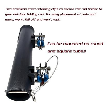 Rod Holders - Ideal for Wagons, Gardening Wagons, Gorillas and Campers, Golf carts. Clip-on mounting. - color: Black1