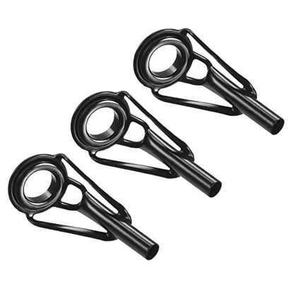 PATIKIL Tube Dia Fishing Rod Tips Repair Kit, Stainless Steel Black Guide Ring for Fishing - size: 2.6mm