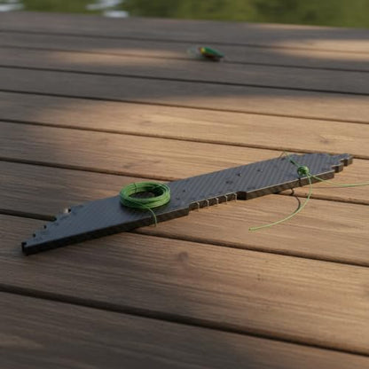 Anglers Carbon Fiber Fishing Line Ruler Board for Precise Knot Tying and Line Management, Portable Measuring Station - size: 17.72 x 3.35 x 1.57 in