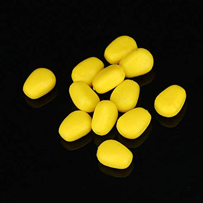 Demeras 60pcs Fake Soft Corn Lures Plastic Artificial Up Baits Fishing Lures Simulation Carp Fishing Lures for Carp Trout Bream(Yellow)