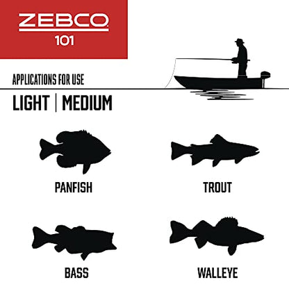 Zebco 101 Spincast Reel and Fishing Rod Combo, 5-Foot 2-Piece Fiberglass Fishing Pole with EVA Handle, Size 20 Reel, Quickset Anti-Reverse Fishing Reel, Right-Hand Retrieve, Black/Red
