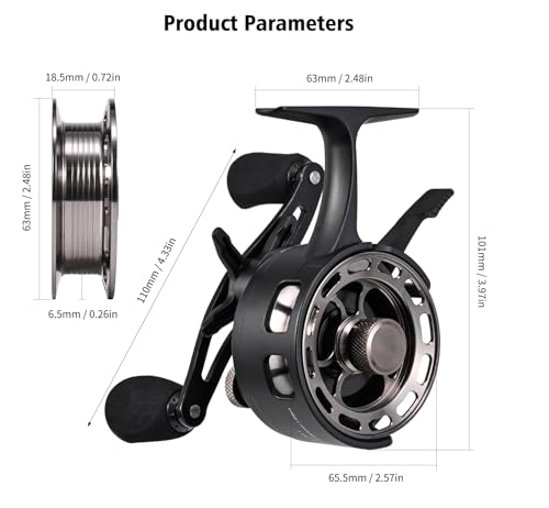 Pack of 1 Ice Fishing Reel Large Spool Diameter Inline Freespool Reel Wear-Resistant 31 BB Ice Fishing Gear for Sea Lake Pond Metal Spool - color: Green