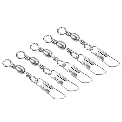 PATIKIL Fishing Barrel Swivels with Safety Snap, Carbon Steel - style: 17lb