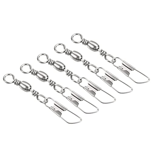 PATIKIL Fishing Barrel Swivel with Safety Snap Carbon Steel - style: 17lb