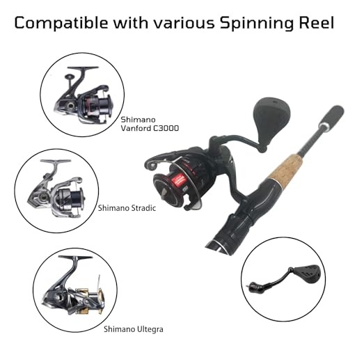 63mm Replacement Fishing Reel Handle with TPE Knob 35mm Compatible for Shimano Stradic FL/FM Stella Vanford Vanquish Nasci - color: Red