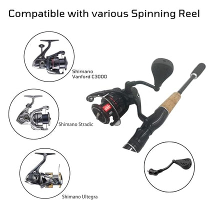 63mm Replacement Fishing Reel Handle with TPE Knob 35mm Compatible for Shimano Stradic FL/FM Stella Vanford Vanquish Nasci - color: Black