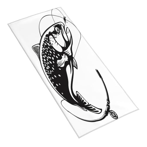 Rainbow Trout Jumping Out Water Salmon Isolated Microfiber Towel 12x27.5 Inches, Quick Dry Soft Travel Towel