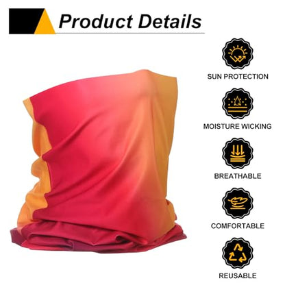HARFINGTON Summer Cooling Neck Gaiter Sun Protection Face Mask Fishing Necks Gaiter Unisex for Cycling Outdoor Sports - color: Gradient Red